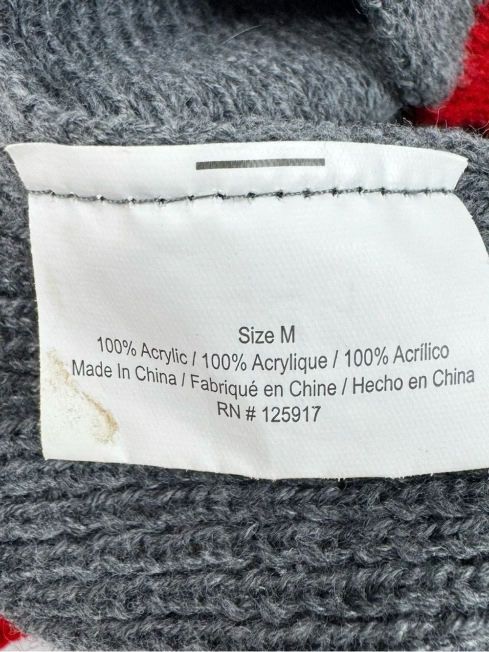 Dog Grey Holiday Knit Sweater  Red Accents